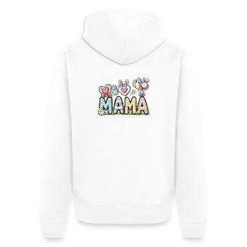 Pastell Ostern Mama Design - Unisex Premium Bio Zip Hoodie - Weiß - Hinten - Thijin (182cm)