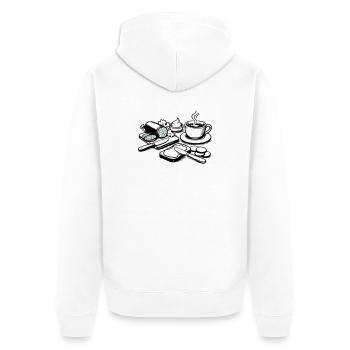 repas - Veste à capuche bio Premium Unisexe - blanc - Dos - Thijin (182cm)