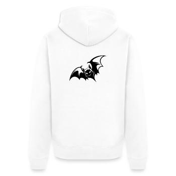 Bat Gothic Logo - Unisex Premium Organic Zip Hoodie - white - Back - Thijin (182cm)