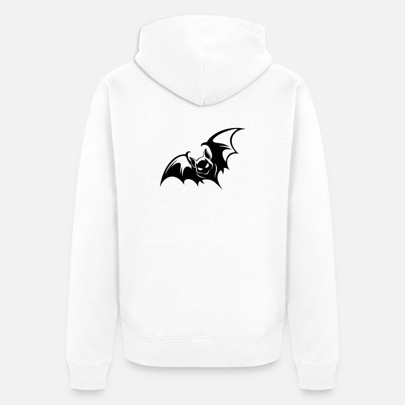 Bat Gothic Logo - Veste à capuche bio Premium Unisexe - blanc