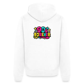 Pop Éternelle des années 90 - Veste à capuche bio Premium Unisexe - blanc - Dos - Thijin (182cm)