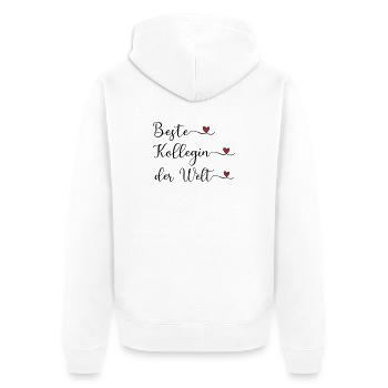 Beste Kollegin der Welt - Unisex Premium Bio Zip Hoodie - Weiß - Hinten - Thijin (182cm)