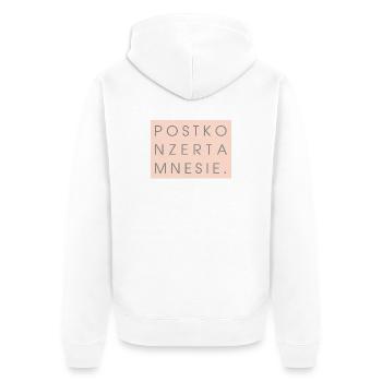 Postkonzertamnesie  - Unisex Premium Bio Zip Hoodie - Weiß - Hinten - Thijin (182cm)