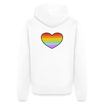 Cœur de la fierté arc-en-ciel - Veste à capuche bio Premium Unisexe - blanc - Dos - Thijin (182cm)