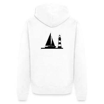 Sail - Unisex Premium Organic Zip Hoodie - white - Back - Thijin (182cm)