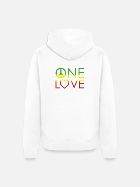 One Love - Unisex Premium Bio Zip Hoodie - Weiß