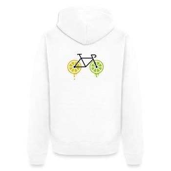 bike lemon - Unisex Premium Organic Zip Hoodie - white - Back - Thijin (182cm)