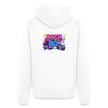 Zurück in die 80er Neon - Unisex Premium Bio Zip Hoodie - Weiß - Hinten - Thijin (182cm)