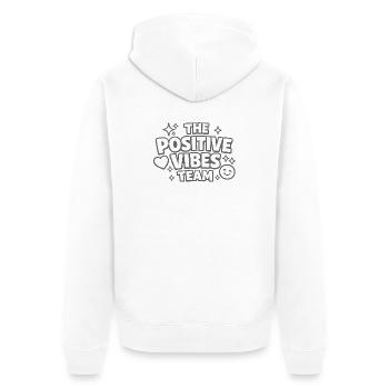 Lettrage d’équipe Positive Vibes - Veste à capuche bio Premium Unisexe - blanc - Dos - Thijin (182cm)