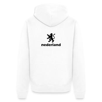 Niederlande - Nederland - Netherlands - Lion Löwe - Unisex Premium Bio Zip Hoodie - Weiß - Hinten - Thijin (182cm)
