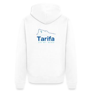 Tarifa On My Mind, Kitesurfing Andalucia Coast - Unisex Premium Organic Zip Hoodie - white - Back - Thijin (182cm)