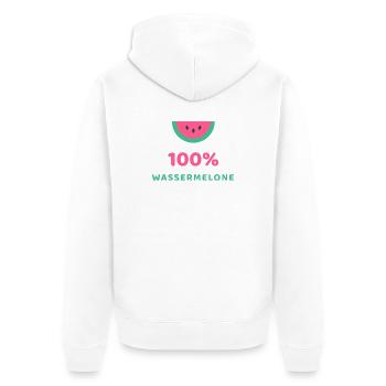 100% Wassermelone - Unisex Premium Bio Zip Hoodie - Weiß - Hinten - Thijin (182cm)