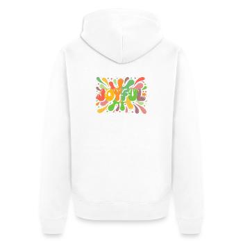 Splash Happy Colors Ploppen - Unisex Premium Bio Zip Hoodie - Weiß - Hinten - Thijin (182cm)
