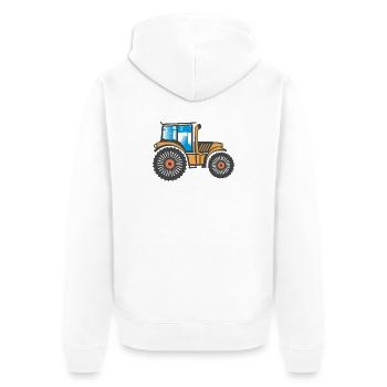 Traktor Schlepper Landwirtschaft Design - Unisex Premium Bio Zip Hoodie - Weiß - Hinten - Thijin (182cm)