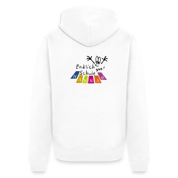 endlich Schule Hannah - Unisex Premium Bio Zip Hoodie - Weiß - Hinten - Thijin (182cm)