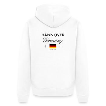 Hanover Germany Coordinates Travel Souvenir - Unisex Premium Organic Zip Hoodie - white - Back - Thijin (182cm)