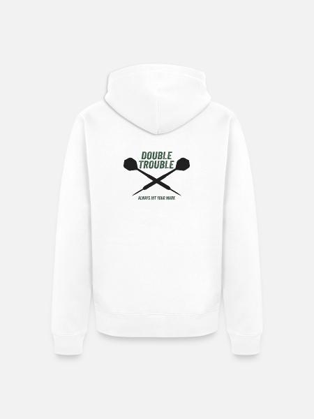 Darts :Double Trouble - Unisex Premium Bio Zip Hoodie - Weiß