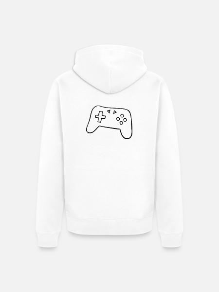 Klassischer Gamepad Silhouette - Unisex Premium Bio Zip Hoodie - Weiß