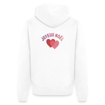 FROHE WEIHNACHTEN. WEIHNACHTEN. FROHE WEIHNACHTEN. FROHE WEIHNACHTEN - Unisex Premium Bio Zip Hoodie - Weiß - Hinten - Thijin (182cm)