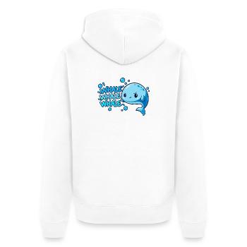 Wortspiel-Wal - Unisex Premium Bio Zip Hoodie - Weiß - Hinten - Thijin (182cm)