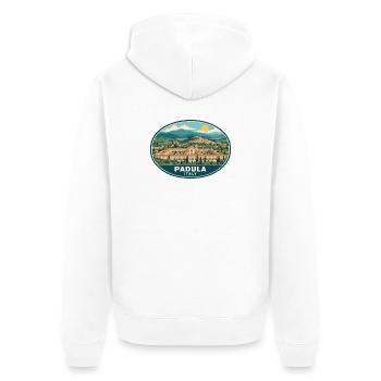 Erleben Sie Padula in Italien Campania Heritage - Unisex Premium Bio Zip Hoodie - Weiß - Hinten - Thijin (182cm)