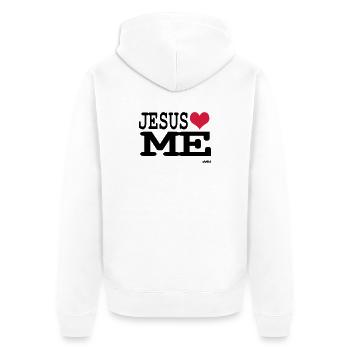 Jesus loves me - foi personnelle - Veste à capuche bio Premium Unisexe - blanc - Dos - Thijin (182cm)