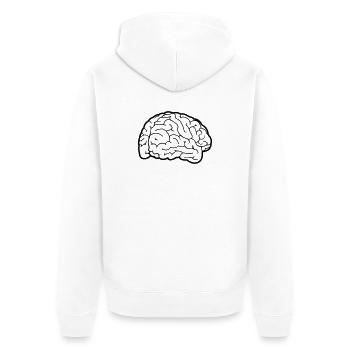 Brain - Gehirn, Gehirnwindungen - Unisex Premium Bio Zip Hoodie - Weiß - Hinten - Thijin (182cm)
