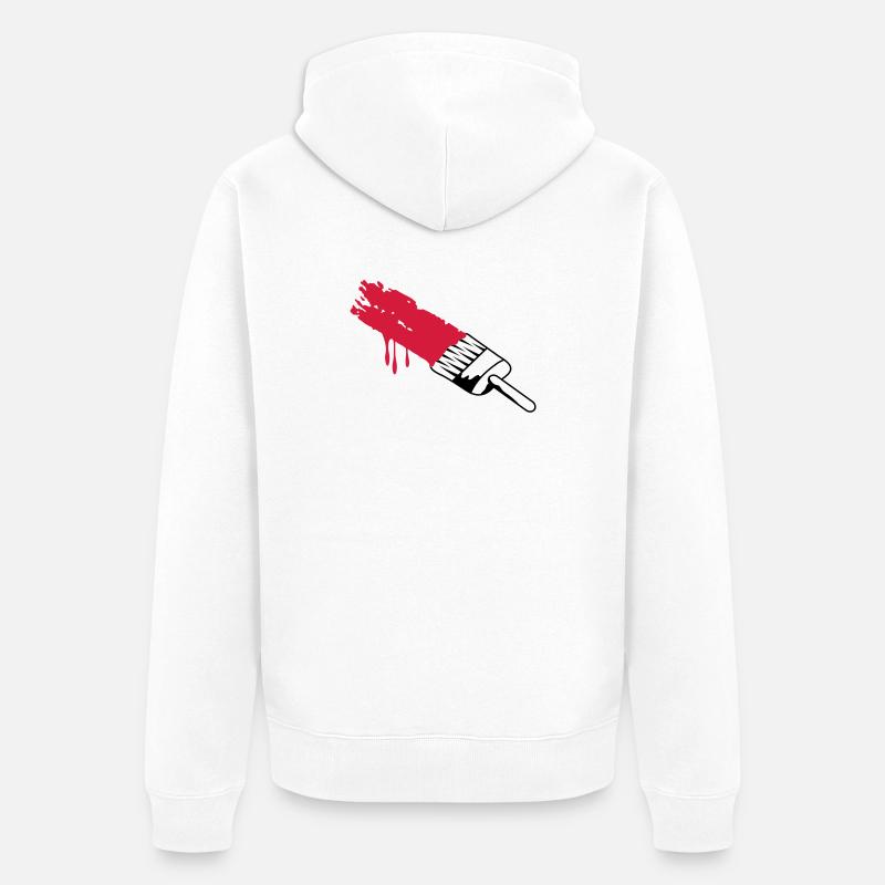 Pinsel mit Farbe - Unisex Premium Bio Zip Hoodie - Weiß