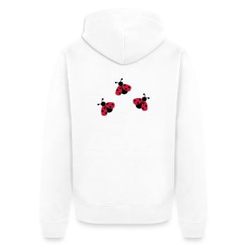 6254398 118120415 Marienkaefer - Unisex Premium Bio Zip Hoodie - Weiß - Hinten - Thijin (182cm)