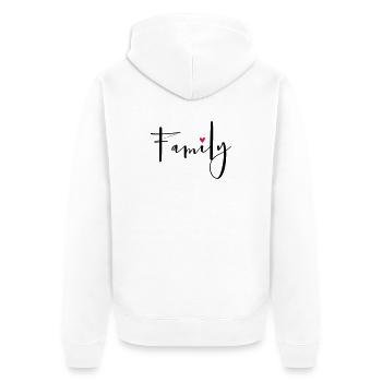 Family coeur amour de la communauté cadeau - Veste à capuche bio Premium Unisexe - blanc - Dos - Thijin (182cm)