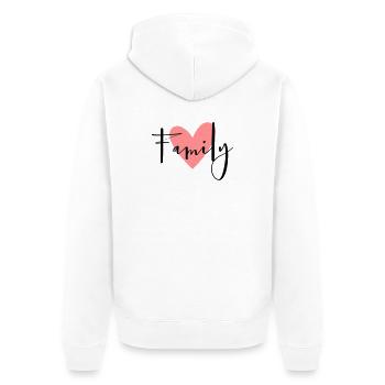 Family Herz Geschenkidee Eltern Kind Liebe - Unisex Premium Bio Zip Hoodie - Weiß - Hinten - Thijin (182cm)