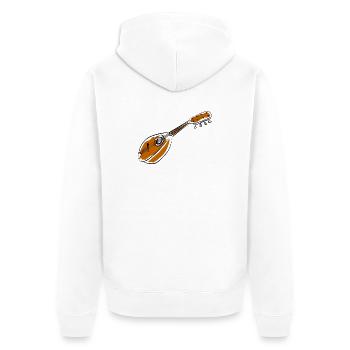 Akustische Mandoline im Skizzenstil - Unisex Premium Bio Zip Hoodie - Weiß - Hinten - Thijin (182cm)