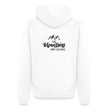 The Mountains Are Calling - Unisex Premium Organic Zip Hoodie - white - Back - Thijin (182cm)