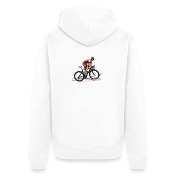 racing bicycle - Veste à capuche bio Premium Unisexe - blanc - Dos - Thijin (182cm)