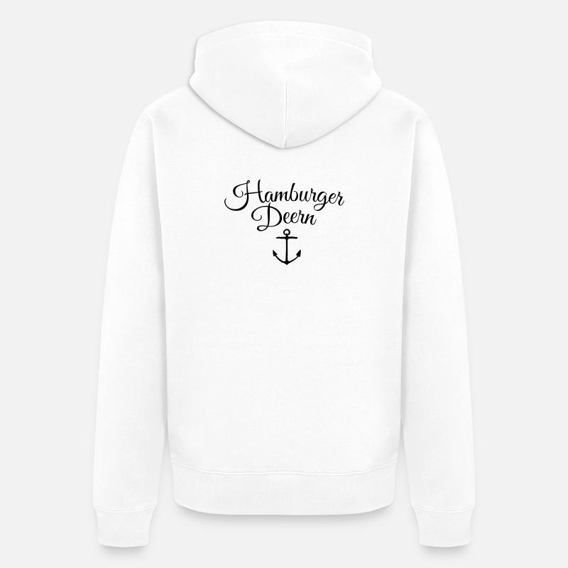 Hamburger Deern Anker Classique - Veste à capuche bio Premium Unisexe - blanc