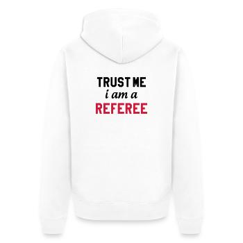 Referee - Schiedsrichter Arbitre - Sport - Match - Veste à capuche bio Premium Unisexe - blanc - Dos - Thijin (182cm)