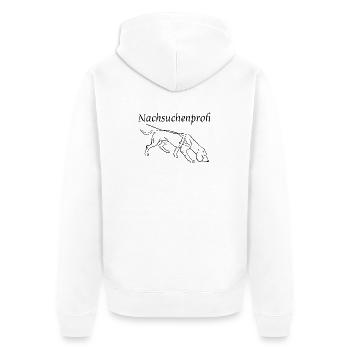 Nachsuchenprofi - Unisex Premium Bio Zip Hoodie - Weiß - Hinten - Thijin (182cm)