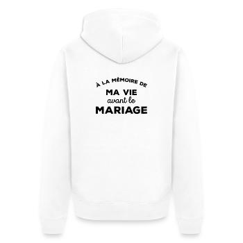 A la mémoire de ma vie avant le Mariage Cadeau - Veste à capuche bio Premium Unisexe - blanc - Dos - Thijin (182cm)