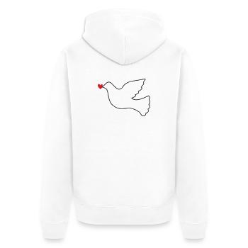 Colombe de la Paix Paix Liberté - Veste à capuche bio Premium Unisexe - blanc - Dos - Thijin (182cm)