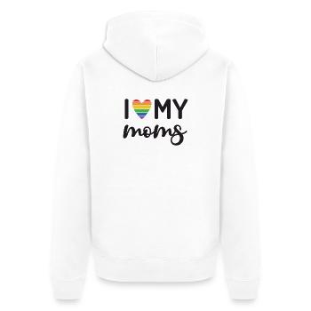 Ich liebe meine Mütter - Unisex Premium Bio Zip Hoodie - Weiß - Hinten - Thijin (182cm)