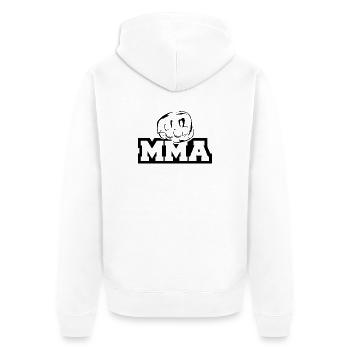 Icône du poing MMA icône du logo Illustration Icône du logo - Veste à capuche bio Premium Unisexe - blanc - Dos - Thijin (182cm)