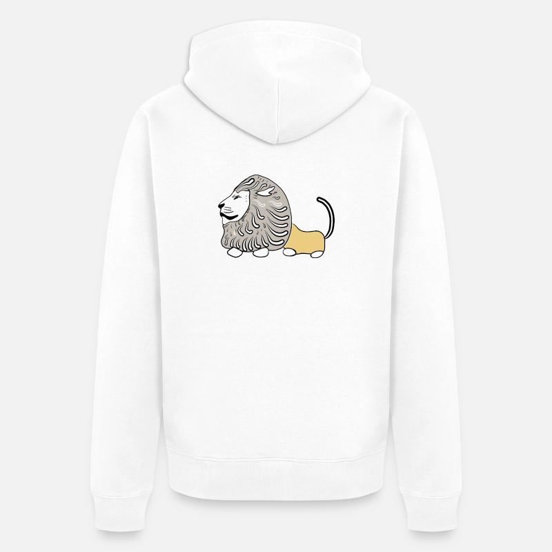 LION VECTER - Veste à capuche bio Premium Unisexe - blanc