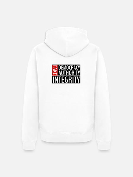 Leben in falscher Weltordnung - Unisex Premium Bio Zip Hoodie - Weiß