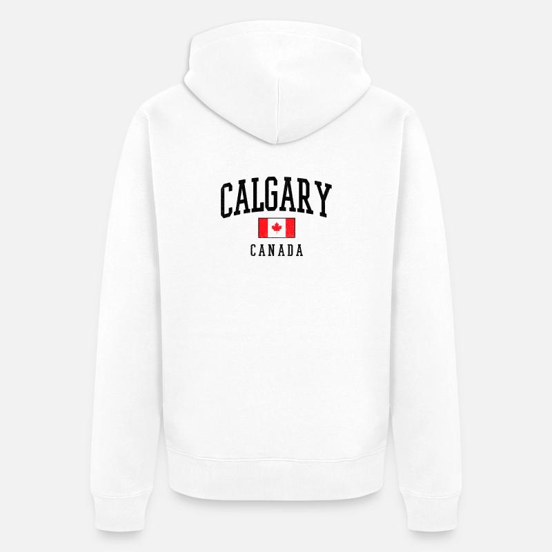 Calgary, Canada - Veste à capuche bio Premium Unisexe - blanc