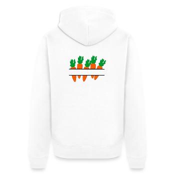 Bannière de carottes avec des carottes orange - Veste à capuche bio Premium Unisexe - blanc - Dos - Thijin (182cm)