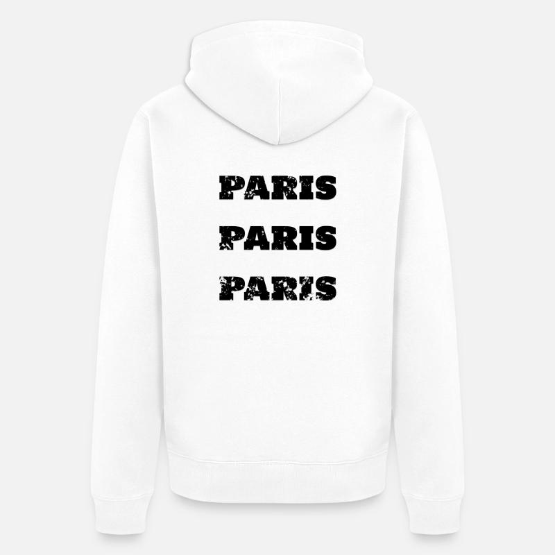 PARIS - Veste à capuche bio Premium Unisexe - blanc