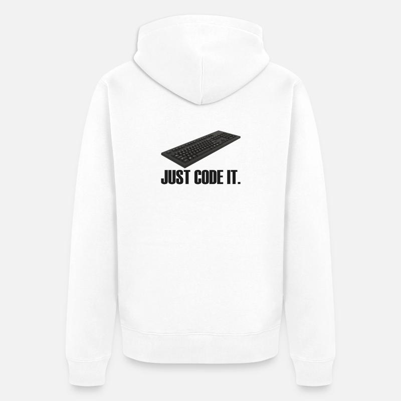 Just Code it - Unisex Premium Organic Zip Hoodie - white