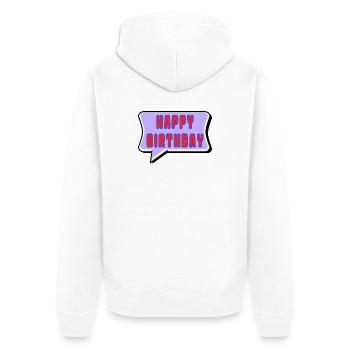 ALLES GUTE ZUM GEBURTSTAG - Unisex Premium Bio Zip Hoodie - Weiß - Hinten - Thijin (182cm)