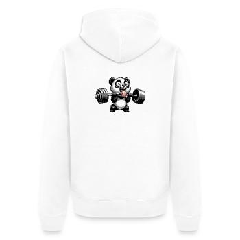 Panda Workout Musculation Haltérophile Drôle - Veste à capuche bio Premium Unisexe - blanc - Dos - Thijin (182cm)