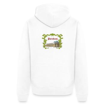 Potsdam - Unisex Premium Organic Zip Hoodie - white - Back - Thijin (182cm)